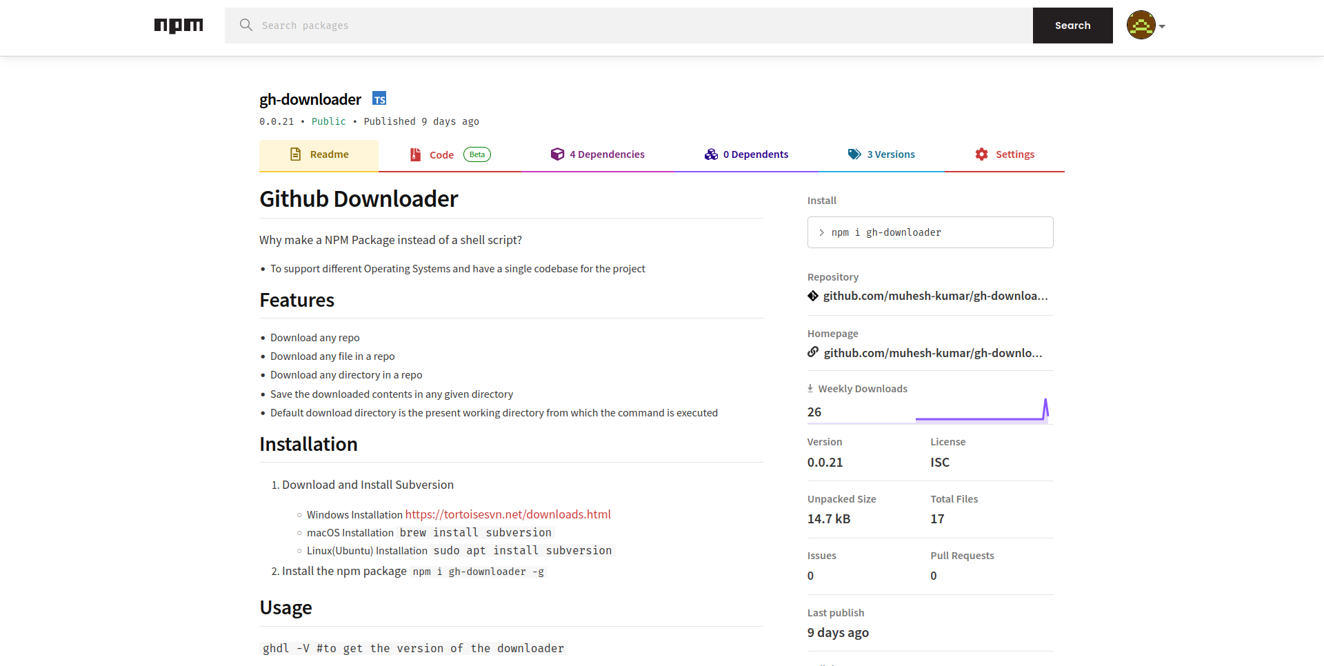 GitHub Downloader Demo